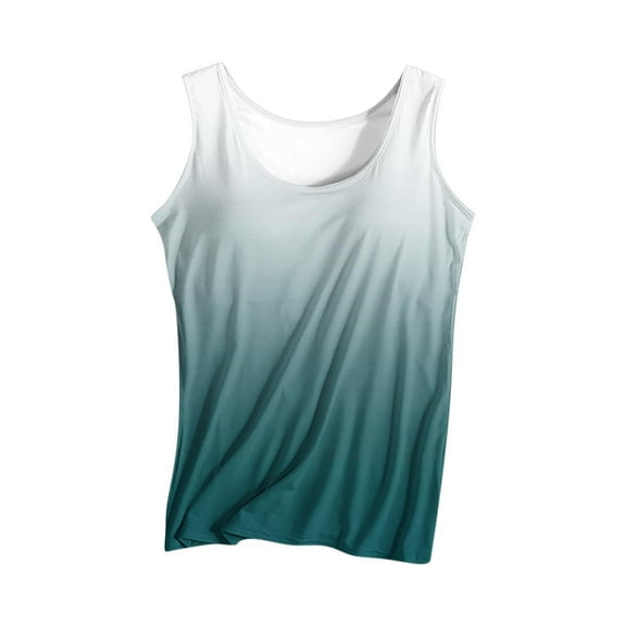 Hvyesh Tank Top with Built in Bra for Women Summer Tid Dye Camisoles Basic Shirts Racerback Fitted Tanks Cami Tops