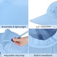 thumbnail image 4 of Solaris Sun Hats for Women, Wide Brim Summer Beach Hat with Neck Flap, UPF 50+ Fishing Hat for Hiking, Blue, 4 of 8