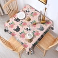 thumbnail image 2 of Pink French Bulldog Flowers Florals Square Tablecloth,Waterproof Square Table Cover,Wipeable Spillproof Washable Table Cover for Home Kitchen Party Decor 42"X42"(107x107cm), 2 of 6
