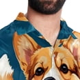 thumbnail image 5 of Corgi Dog Men's Short Sleeve Casual Printed Button Down Beach Shirts, 5 of 6