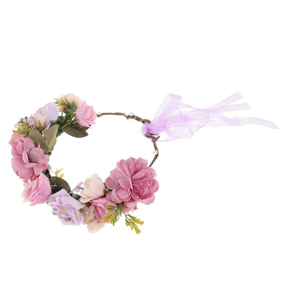 PBPBOX Flower Crown Wedding Headband Purple Iron Wire 1Pack