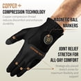 thumbnail image 4 of Copper Tech Plus Golf Gloves Men (2nd Gen) | Copper Compression Joint Support Golf Glove (Black/Black, Medium-Large, Left), 4 of 7