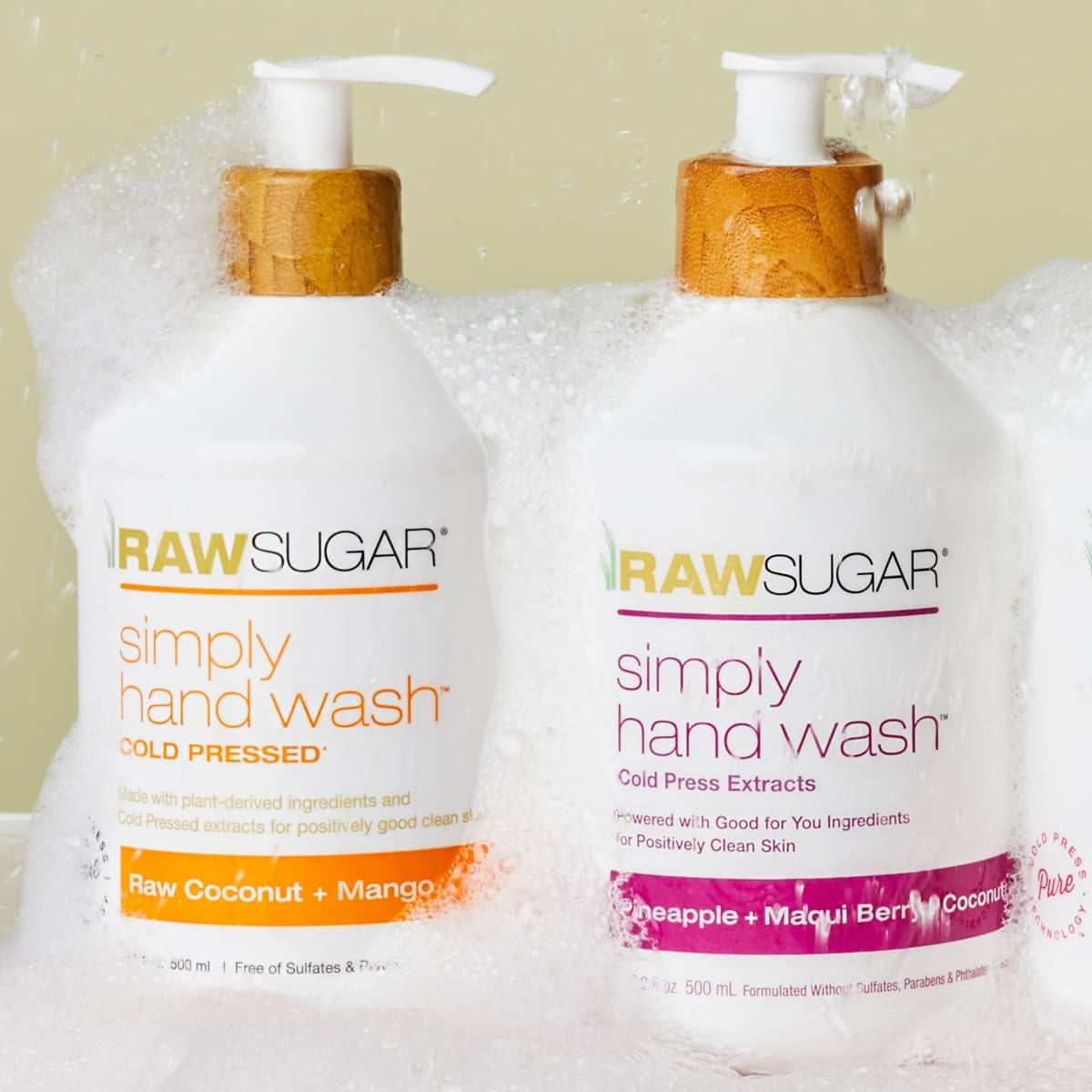 Raw Sugar Simply Hand Wash, Raw Coconut + Mango Hand Soap, 16.9 fl oz