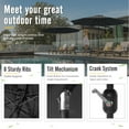 thumbnail image 4 of Lacoo 9 ft Patio Umbrella Outdoor Market Shade Steel, Push Tilt and Crank Lift System 8 Ribs, Black, 4 of 8