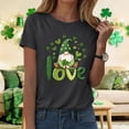 thumbnail image 5 of UngA St Patrick Day Shirts Women Lucky Shamrock Tee St Pattys Day Irish Tshirt Clover Graphic Short Sleeve Top,M, 5 of 9