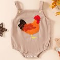 thumbnail image 2 of Odeerbi Baby Boys Girls Summer Sleeveles Romper Jumpsuit Cotton Baby Clothes Baby Streamlined Cotton Rooster Towel Embroidered Sling Bodysuit Short Climbing Bodysuit Khaki, 2 of 8