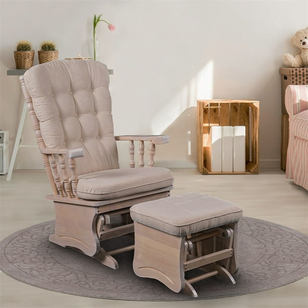 Resenkos Glider Rocker, Relax Rocking Chair Glider & Ottoman Set