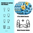 thumbnail image 2 of BaHomeck Drink Coasters Set of 4 with Holder blue and yellow daisies Water Absorbent Ceramic Coasters Tabletop Protection,Suitable for Various Cup ,Home Decor, 2 of 4