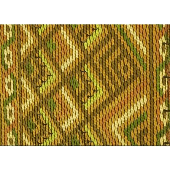 Ahgly Company Indoor Rectangle Patterned Bee Yellow Area Rugs, 7' x 9'