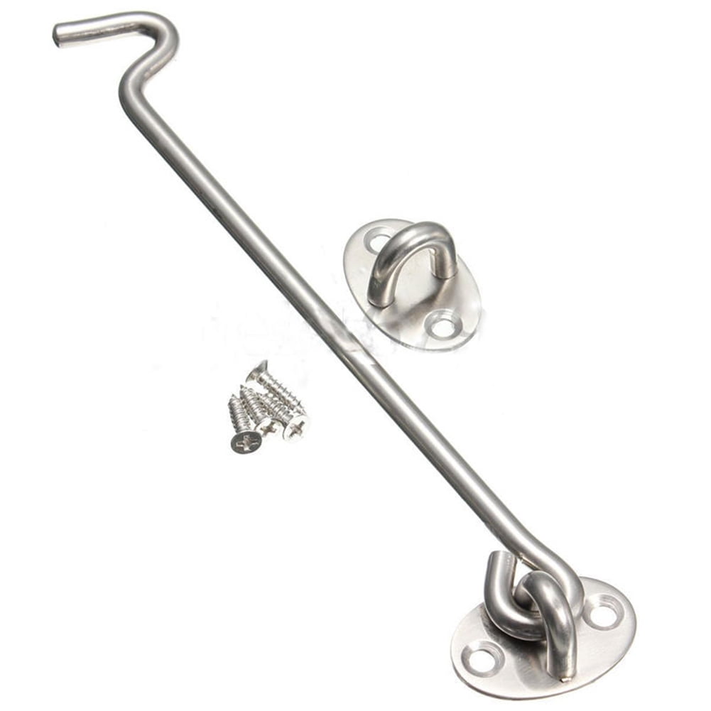 Cabin Hook and Eye Shed Gate Door Latch 3" 4" 6" 8" Stainless Steel W/Screws 