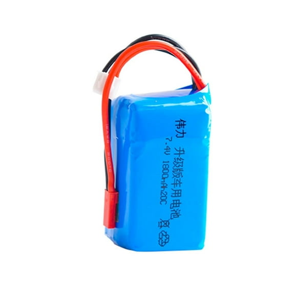 BINGLI Upgrade 7.4V 1800mAH Battery for WLTOYS A959-B/A969-B/A979-B/K29-B 1/18 RC Car Power B’oost Ingredients, Long-lasting Power Alkaline Battery