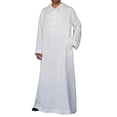 thumbnail image 1 of Men's All-Season Muslim Thobe - Solid Color, Button Hooded Design, Polyester Fabric, Long Robe with Pocket for Daily Wear, 1 of 6
