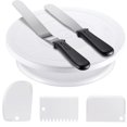 thumbnail image 1 of Kit de decoración de tartas Kootek, plato giratorio para tartas con espátula, color blanco, 1 of 7