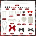 thumbnail image 2 of 1 Box DIY 6 Sets Phone Charm Kit Gothic Cell Phone Charm Black Red Silver Bowknot Tie Heart Moon Goth Cellphone Strap DIY, 2 of 7