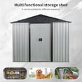 thumbnail image 4 of CarButler 8x4ft Metal Outdoor Storage Shed with Lockable Sliding Doors for Garden Backyard Patio Lawn White Black, 4 of 7