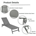 thumbnail image 4 of Seizeen Outdoor Chaise Lounge, Patio Lounge Chair with Wheels All Weather, Five-Position Adjustable Lounge Chair for Poolside Deck Porch Backyard, Gray Aluminum Frame Outdoor Furniture, 4 of 11