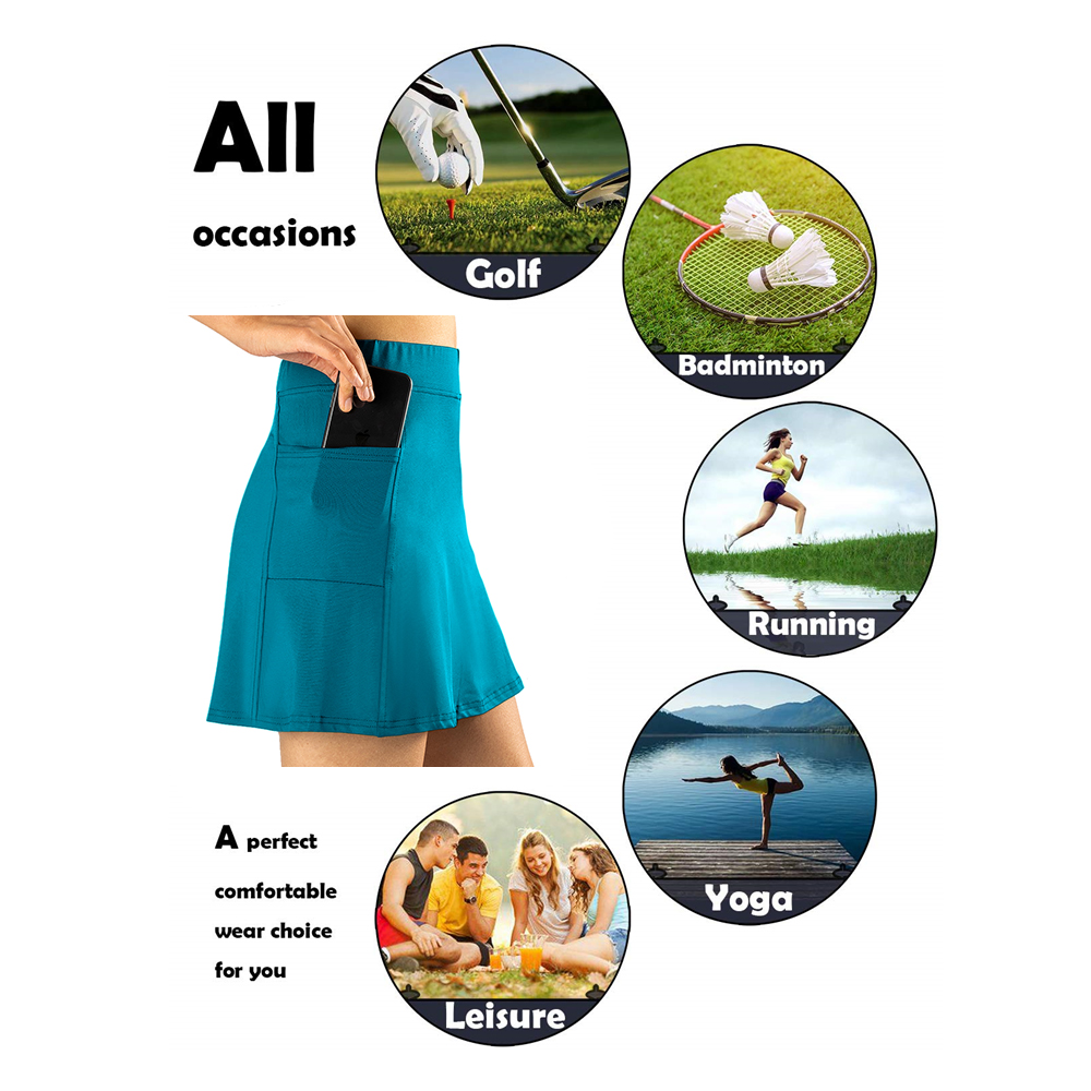 Women's Athletic Skirt Tennis Skort with Pockets Golf Skirts Workout ...