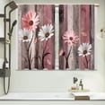 thumbnail image 6 of Farmhouse Wooden Pink Daisy Rustic Country Floral Bathroom Window Kitchen Short Curtains, 6 of 6
