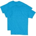 thumbnail image 2 of Hanes T-Shirt à Manches Courtes Col Rond X-Temp pour Hommes Lot de 2, S, Bleu Néon Chiné, 2 of 2