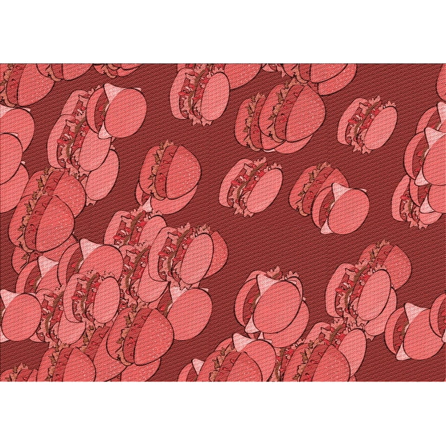 Ahgly Company Tapis Rectangulaire Lavable en Machine Rouge Transitionnel, 7 Pieds x 10 Pieds