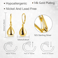 thumbnail image 4 of Aretes mujer, aretes de oro 14k para mujer/aretes de plata, aretes de gota, aretes dorados, aretes de oro para mujer Xtellar dorado, 4 of 4