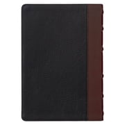 KJV Study Bible, Large Print Premium Full Grain Leather - Thumb Index, King James Version Holy Bible, Black/Burgundy (Hardcover)