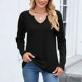 thumbnail image 2 of EDFBUYKRS Women's Long Sleeve Blouse Lace Knit Loose Casual Tops L, 2 of 6