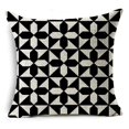 thumbnail image 1 of Housse de Coussin en Lin Noir et Blanc Style Moderne Housse de Coussin de Sofa Taie d'Oreiller de Chambre, 1 of 5