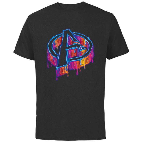 Marvel Avengers A Logo Melting Paint Drip - Short Sleeve Cotton T-Shirt for Adults - Customized-Black
