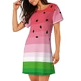 thumbnail image 2 of Sikiie Watermelon Print Women's Short-sleeved Nightdress, Round Neck Pullover Nightdress Pajamas Summer Home Wear, 2 of 6