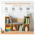 thumbnail image 4 of 6-Cubby Kids Bookcase with Reading Nook and Cushion, Multi-Purpose Storage Organizer for Bedroom, Living Room, Natural, 4 of 5