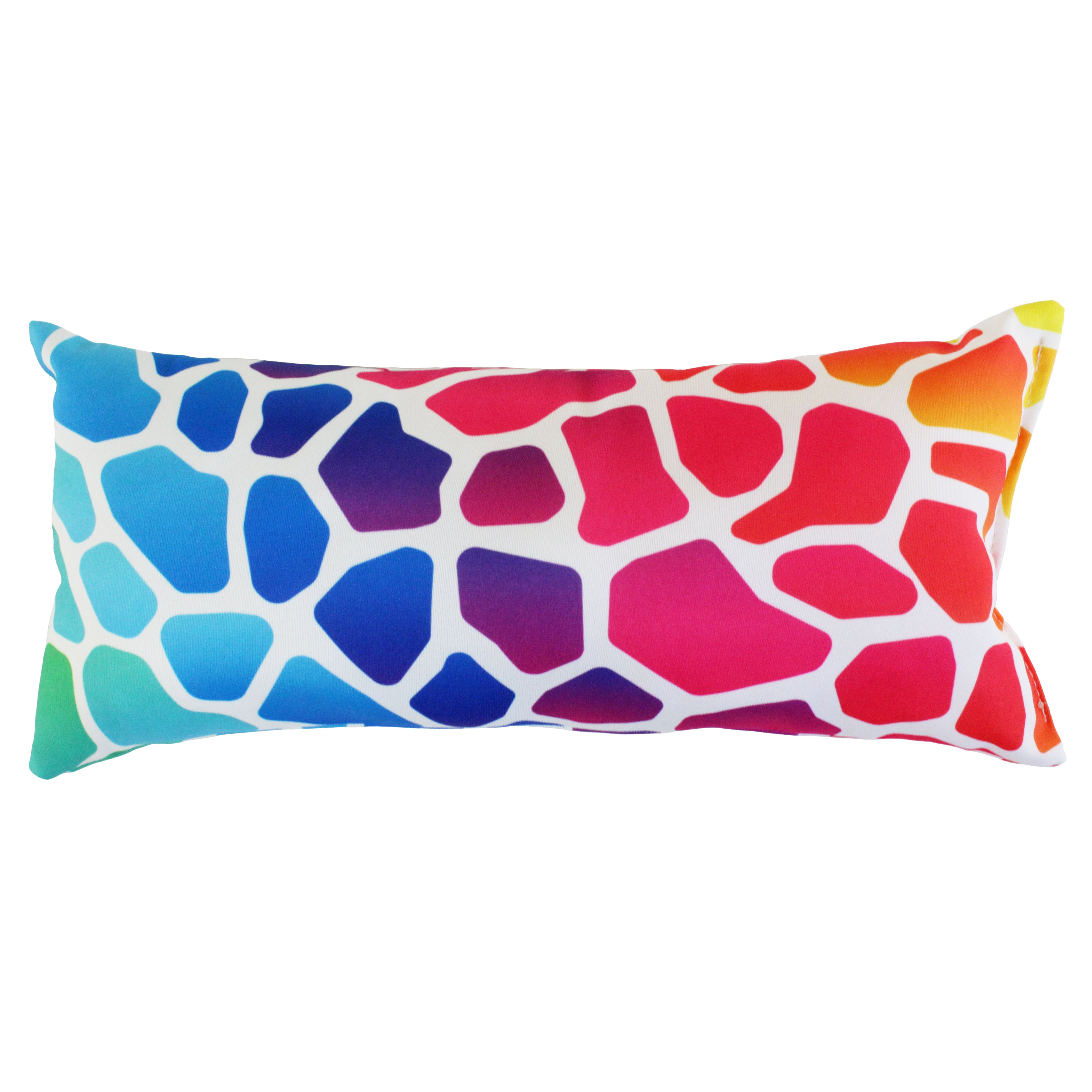 Everything Comfy Giraffe Print Decorative Pillow, 16x6 Inch, Rainbow Gradient,
