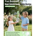 thumbnail image 2 of Magic Colorful Smoke Bubble Machine - Rechargeable Fog Bubble Wand with LED Lights & Music, Automatic Mist Bubble Blower for Kids, Portable Smoke Filled Bubble Toy for Birthday Parties (A), 2 of 7