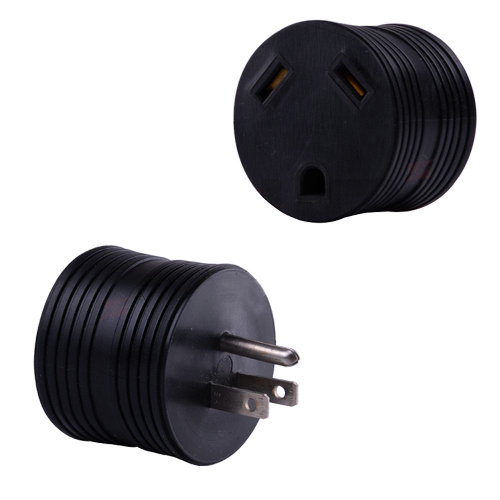 RV Electrical Adapter 30 Amp TT30R Female to 15 Amp 515P Male Round