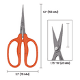 thumbnail image 6 of Zenport ZS420SR Fluorine Coated Curved Zen Masa Scissors, 1.4 Inch Stainless Steel Blades, Red, 6 of 6