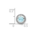thumbnail image 2 of Real 14kt White Gold Diamond and Cabochon .91 Aquamarine Chain Slide; for Adults and Teens; for Women and Men, 2 of 2