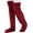 Wine Red, variant on Christmas goose down knee-high socks, women's comfortable long plush socks, comfortable winter stockings, soft thigh-high, suitable for outer wear.