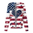 thumbnail image 4 of Women's Casual Fashion Long-Sleeve Stand-Up Collar Single-Button Independence Day Print Workwear Jacket Blue L, 4 of 5