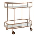 thumbnail image 5 of SAFAVIEH Silva 2 Tier Modern Glam Octagon Bar Cart with Casters, Rose Gold, 5 of 8