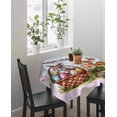 thumbnail image 4 of Easter Bunny Suqare Tablecloth - 60 x 60 Inch, Colorful Eggs Spring Mushrooms Flowers Butterfly Waterproof & StainResistant Tablecloth, Washable Oil-proof Table Cover for Dining/Party/Wedding/Buffet, 4 of 9