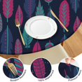 thumbnail image 4 of Practical and Pretty Round Table Cover, Boho Floral Design with Elastic Edge, Fits 52 54 56 Inch Tables in Kitchen or Patio, 4 of 7