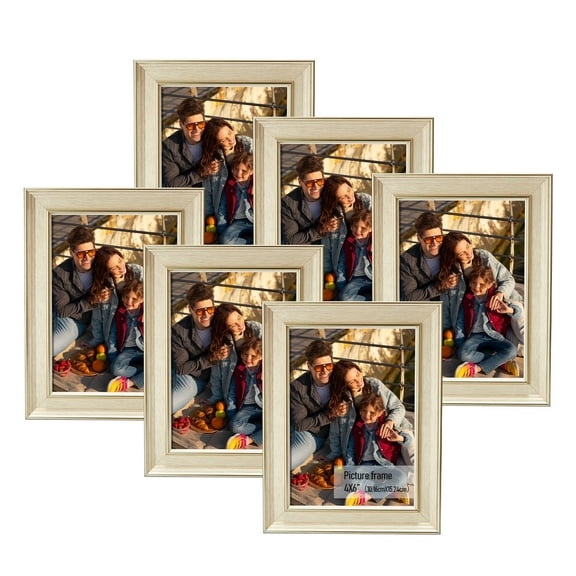 HOUSE DAY Picture Frames, 4x6 Wooden Picture Frames Set of 6, Picture Frames for Home Decor Tabletop Display