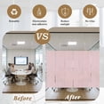 thumbnail image 5 of Pink Striped Window Privacy Film, Modern Simple Farmhouse Beige Vintage Static Cling UV Sun Blocking Heat Control Window Tint Day and Night, Non-Adhesive One Way Windows Privacy Cover 17.7''x78.7'', 5 of 7