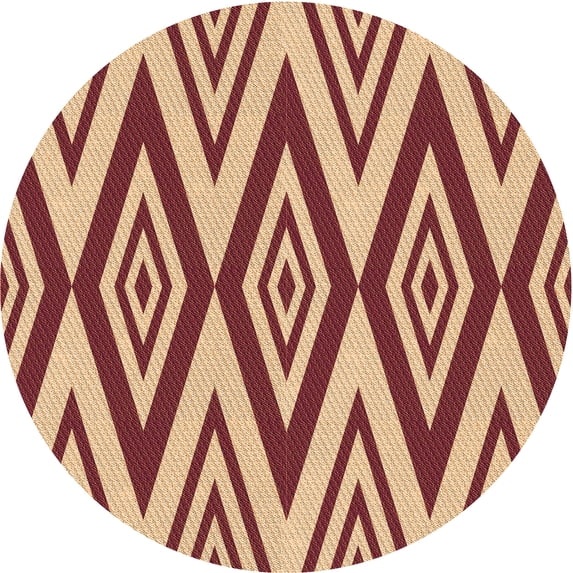 Ahgly Company Indoor Round Patterned Chilli Pepper Red Area Rugs, 4' Round
