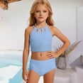 thumbnail image 2 of RMGVDSD Girls Swimsuit Tankini Swimwear Two Piece Bathing Suit Backless Adjustable Straps Bikini Sets Fashionable Girls' Swimwear Summer Outfits 7-8 Years, 2 of 5