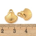 thumbnail image 3 of Ion Plating(IP) 304 Stainless Steel Pendants Shell Shape Charms Real 18K Gold Plated 12.5x11x4mm Hole: 2mm DIY, 3 of 3