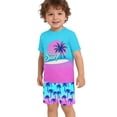 thumbnail image 6 of ZOYOEN Boys Rash Guard Swimsuits 2 Piece- Quick Dry Short Sleeve Kids Swim Trunks Swimwear Set Multicolor Size 7-8Years, 6 of 9