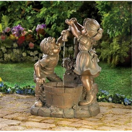 Zingz & Thingz 57070049 Children Outdoor Garden Water Fountain with Fun and Play Bronze Look