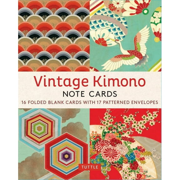 Vintage Kimono, 16 Note Cards: 8 Illustrations from 1900's Vintage Japanese Kimono Fabrics (Blank Cards with Envelopes in a Keepsake Box) (Other)