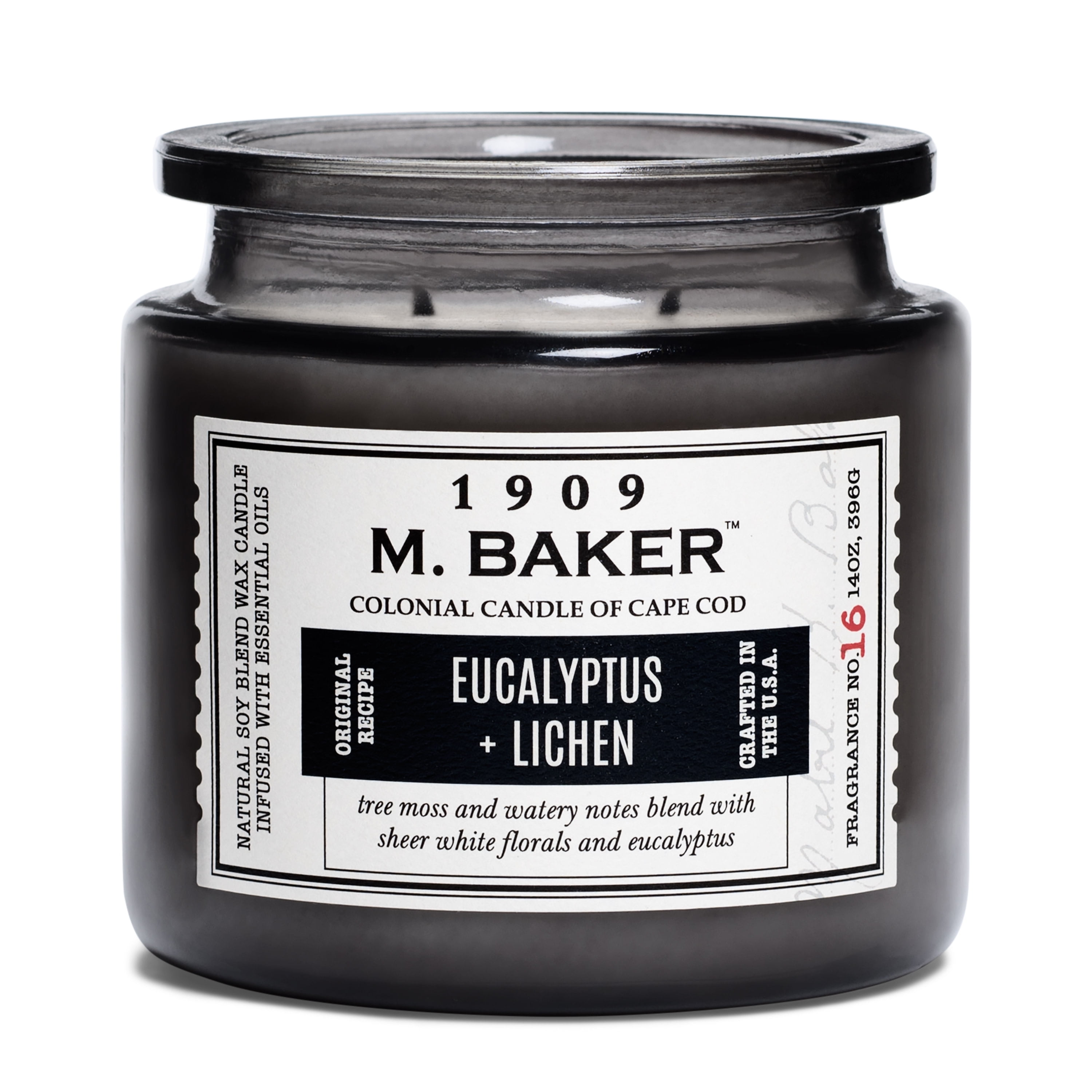 Colonial Candle Eucalyptus & Lichen 14oz 2 Wick Candle, Grey